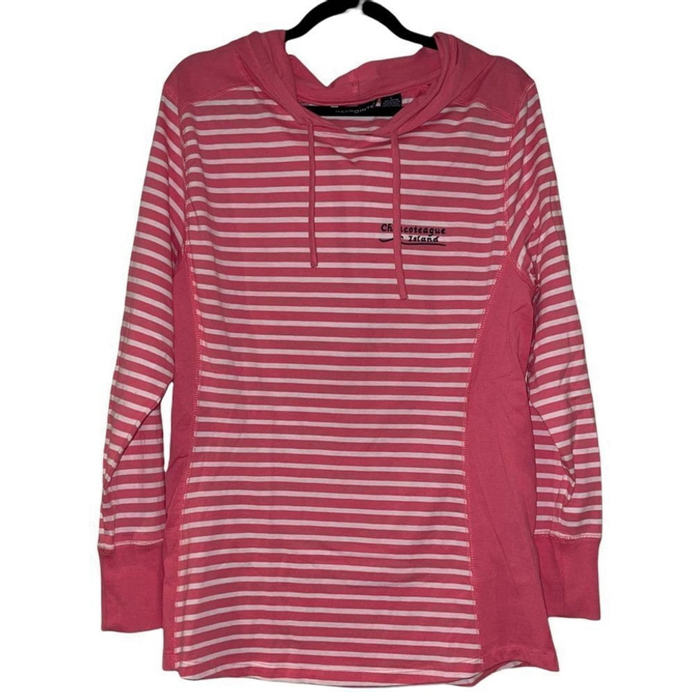 Baypointe | Pink & White Stipped Hoodie From Chincoteague Island